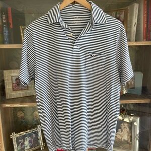 Vineyard Vines Navy & White Striped Polo